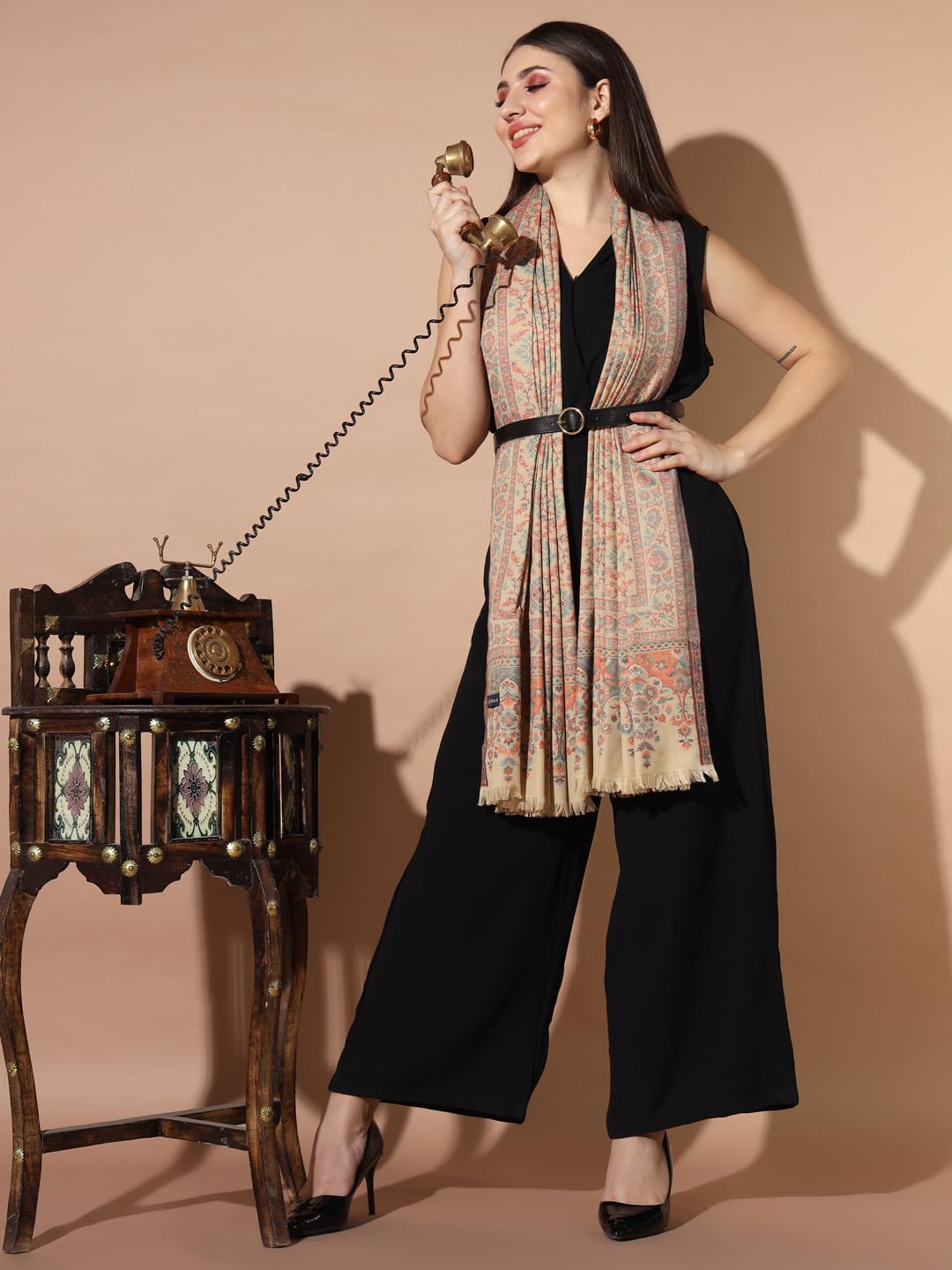 Pashmoda Women Zarif Woven Design Jamawar Shawl (Size 101X203 CM)