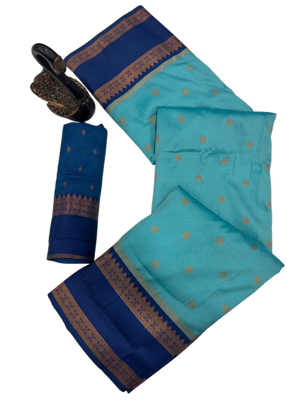 SATIKA VASTRAM Women's Banarasi Soft Silk Saree Zari Weaving Gold Zari Work Rich Border And Pallu With Blouse Piece (SkyBlue)
