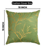 Stuffique Velvet Foil Cushion Covers 16 inch x 16 inch Set of 2, Pista Green