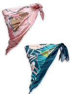 leeza store Female's Turquoise & Baby Pink Polyester Satin Silk Square Digital Printed Scarf ||Dupatta ||Stole ||Beach Wear ||Fashion Accesorries ||Bandana ||Head Scarf ||Hair Wrap