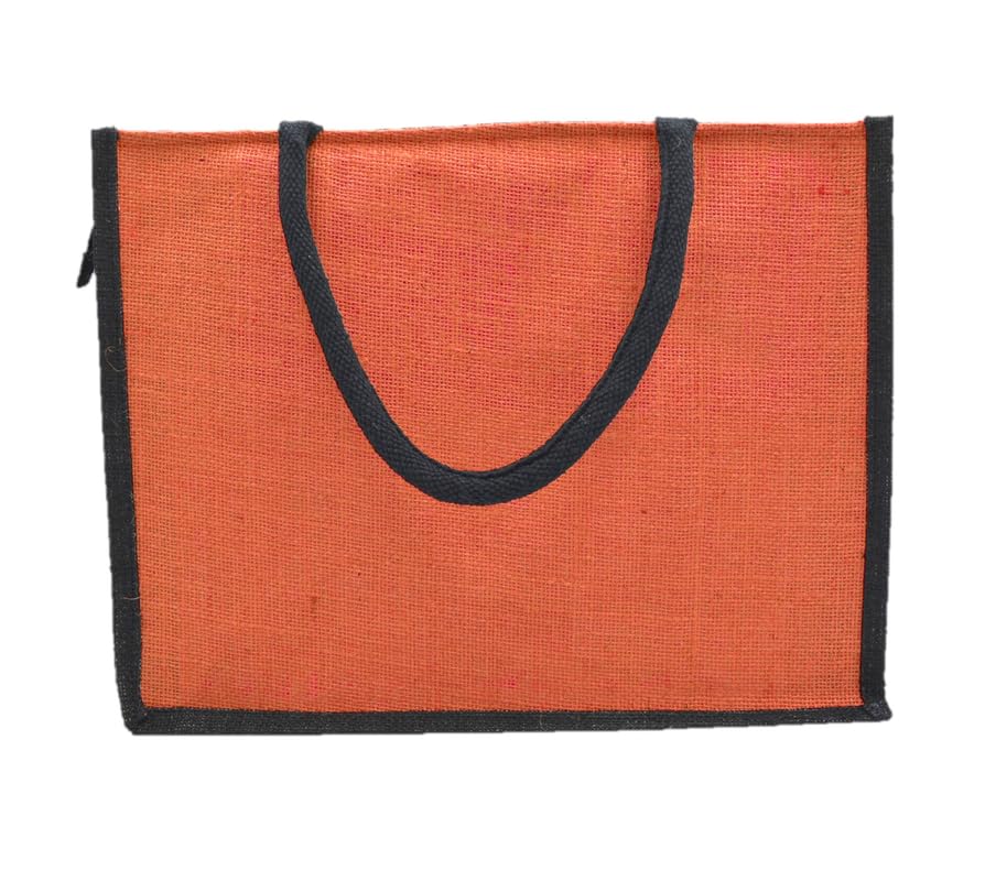 JUTEKA Printed Jute Bag for Lunch, Office, Grocery, Picnic, Tiffin, Shopping Hand Bag with padded cotton handles…