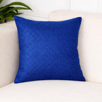 STITCHNEST Quilted Velvet Cushion Covers Set of 5 | Soft Blue | 18x18 Inches | Premium Sofa & Living Room Décor