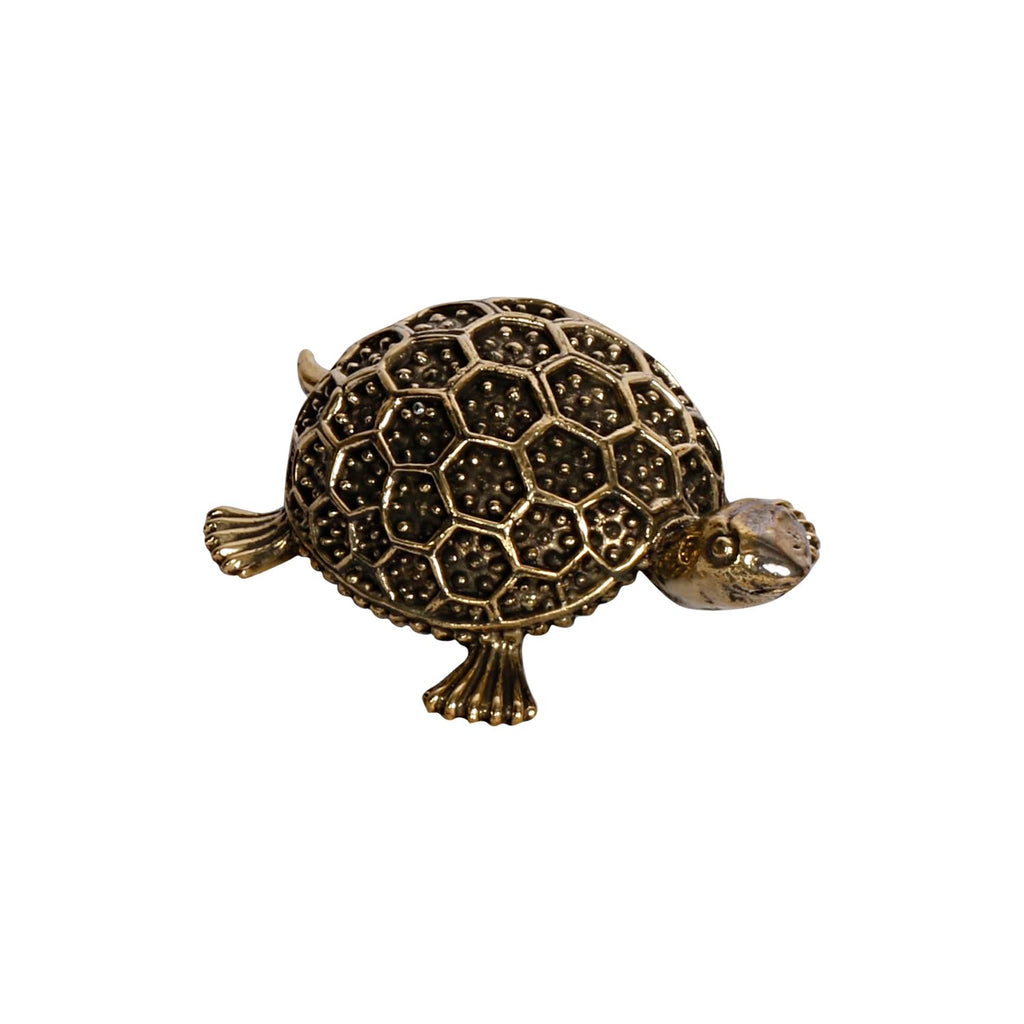 ARTVARKO Brass Tortoise for Good Luck Showpiece Turtle Kachua Tortoise for Shree Yantra Feng Shui Vastu Long Life Career(Small 9x4.6.5x3 cm)