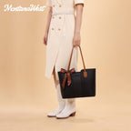 Montana West Tote Bags for Women Medium Top Handle Satchel Purses, Jet Black, M, Fashion
