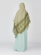 ANA Hafsa Green Floral Dupatta | 93 x 42 Inches – Premium Mulmul Cotton | Lace Border | Lightweight, Soft & Breathable