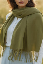FM Trends Stylish Plain Scarf for Women & Girls | Solid Color Stole, Dupatta, Shawl | Elegant Ladies Accessory (Bright Parrot Green, 1.8 meters)