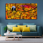 VIBECRAFTS Canvas Paintings for Living Room Drawing Room Bird Couple On Tree Canvas Wall Painting Fitted With Wooden Frame For Home | Office | Living Room | Gift (PTVCH_2474)