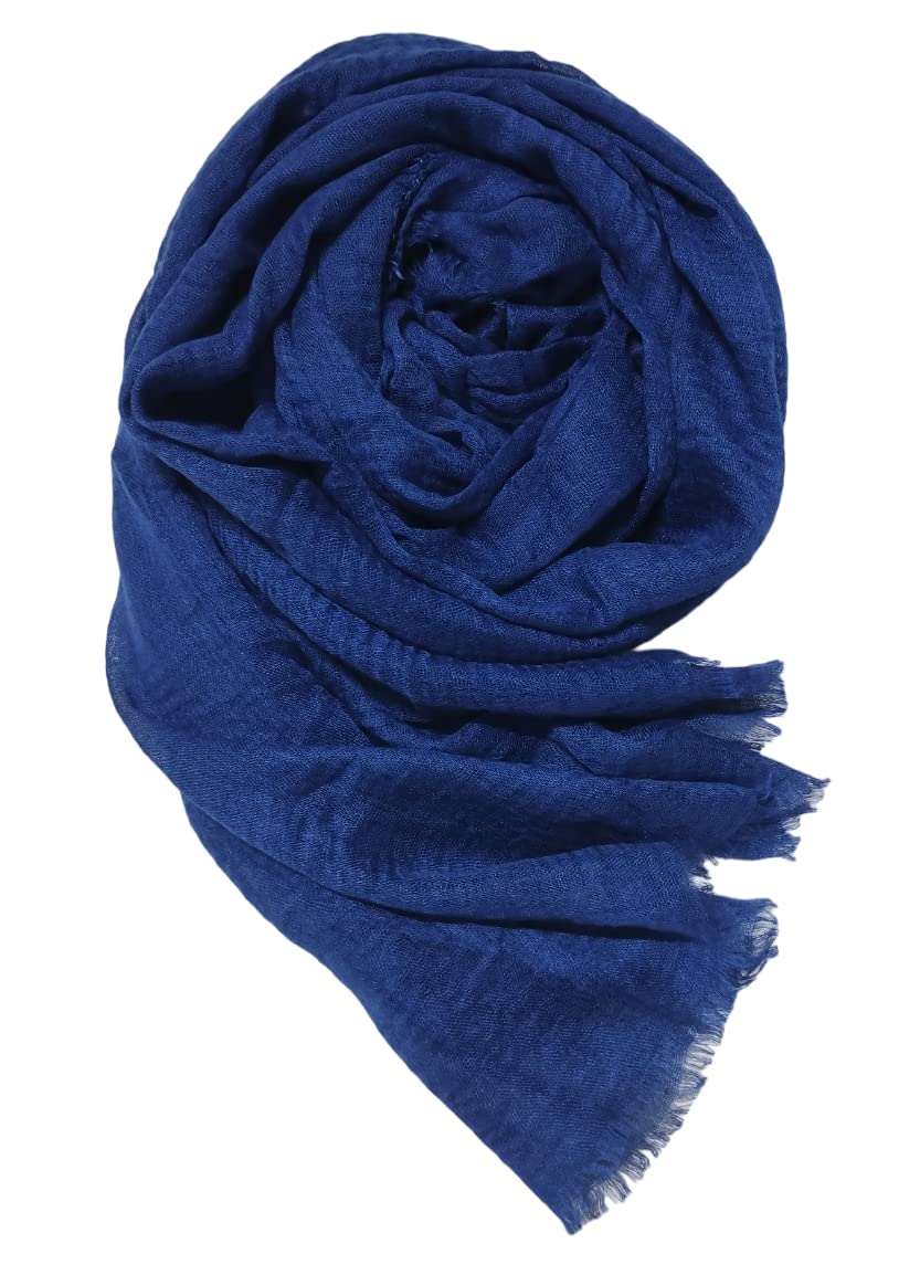 IBA ISBA COLLECTIONS Women's Crinkle Cotton Scarf, Stoles, Hijab (80 x 190 Cms) (Combo3pcs)