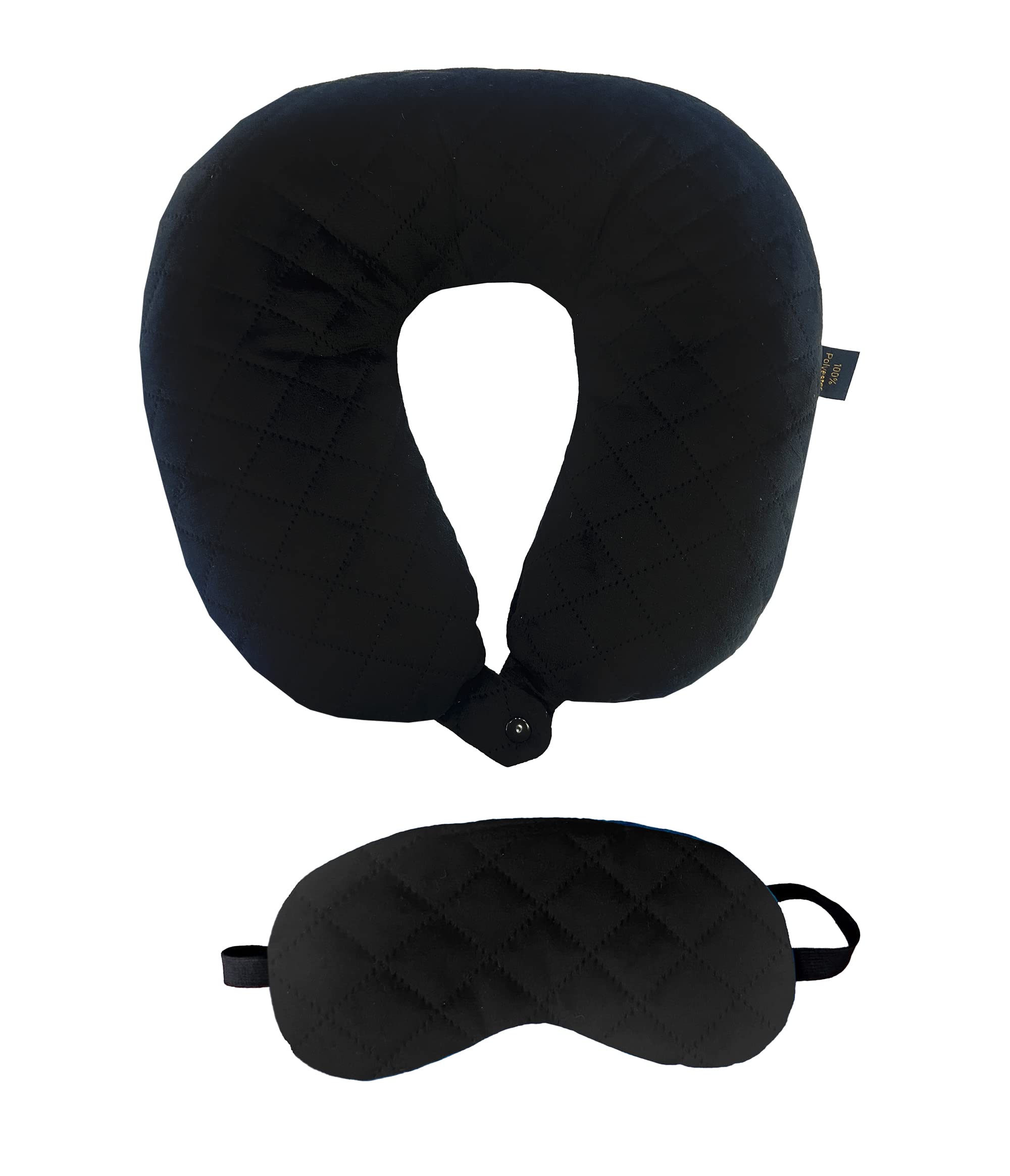 Amfs Store Neck Travel Neck Pillow/Eye mask Ear Buds Neck Rest | Travel in Aeroplane | Car | Train | Bus, for Men and Women set of 3 Pack of 1