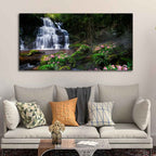 VIBECRAFTS Canvas Paintings for Living Room Drawing Room A Beautiful Waterfall in Forest Premium Canvas Wall Painting for Home|Office|Gift(PTVCH_2361NV)