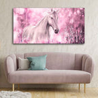 VIBECRAFTS Canvas Paintings for Living Room Drawing Room Beautiful White Horse Premium Wall Painting Fitted with Wooden Frame for Home|Office|Gift(PTVCH_2287)