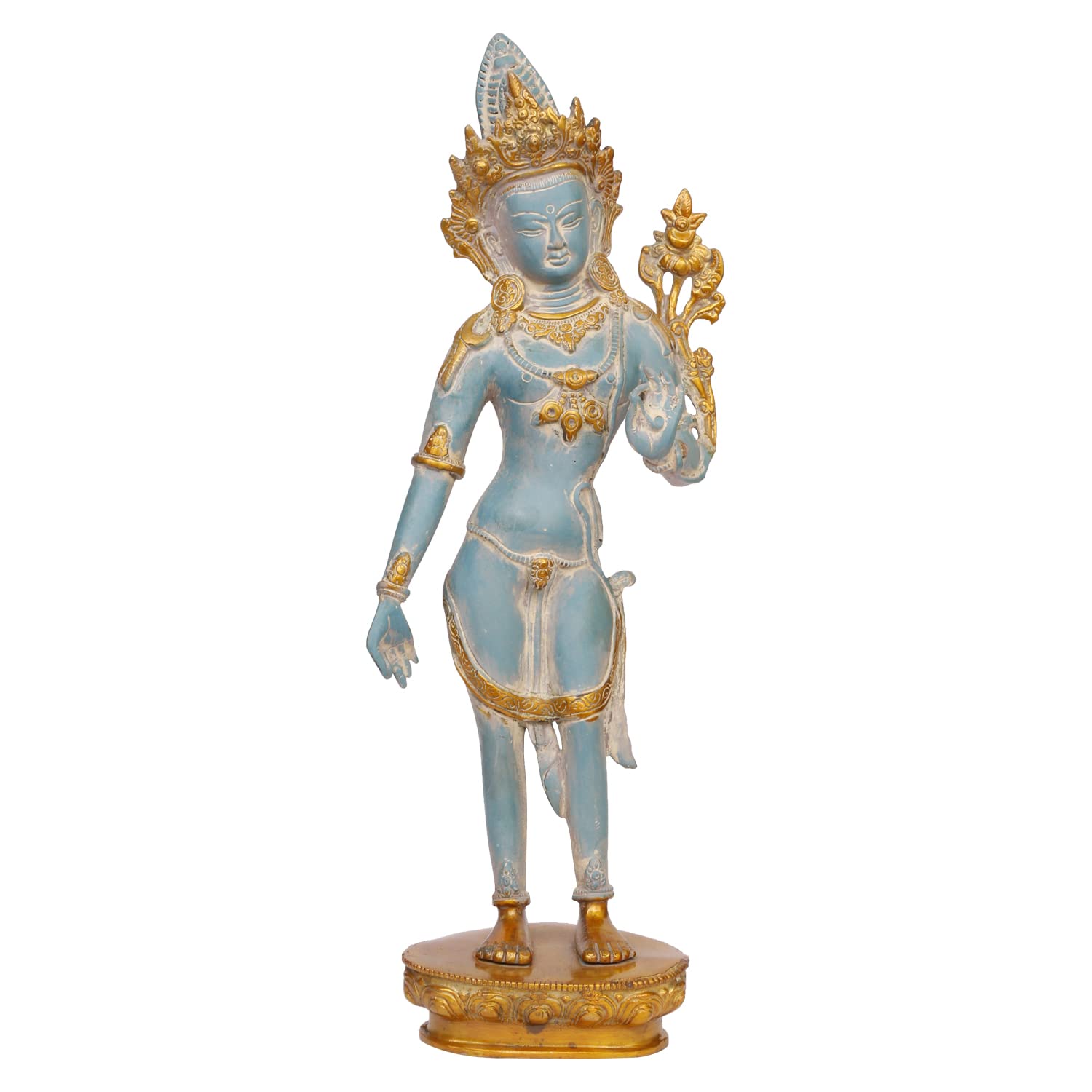 ARTVARKO Large Goddess Tara Brass Standing Statue Tara Statue for Health Happiness Wealth | Dancing Idol Home Decor Sculpture 17 Inches
