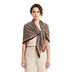 Alexvyan Satin Silk Summer Scarves 180 x 84 cm, Greca Pattern with Stitched Border, Lightweight Fashion Scarf for Women Sun Protection Stole