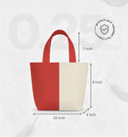 Lify Canvas Mini Tote Bag for Women | Small Handbag Purse with Zipper & Inner Pocket | Lightweight Cotton Canvas Craft Bag for Daily Use, Travel, Shopping & Gifting (1 Piece) (Red)