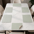 The Table Tales Premium Double-Sided PU Leather Placemat Set of 6 | Reversible Waterproof Heat Resistant Table Mats | Kitchen Dining Accessories | 45 x 30 cm (Mint Green & Ivory) Kafalo