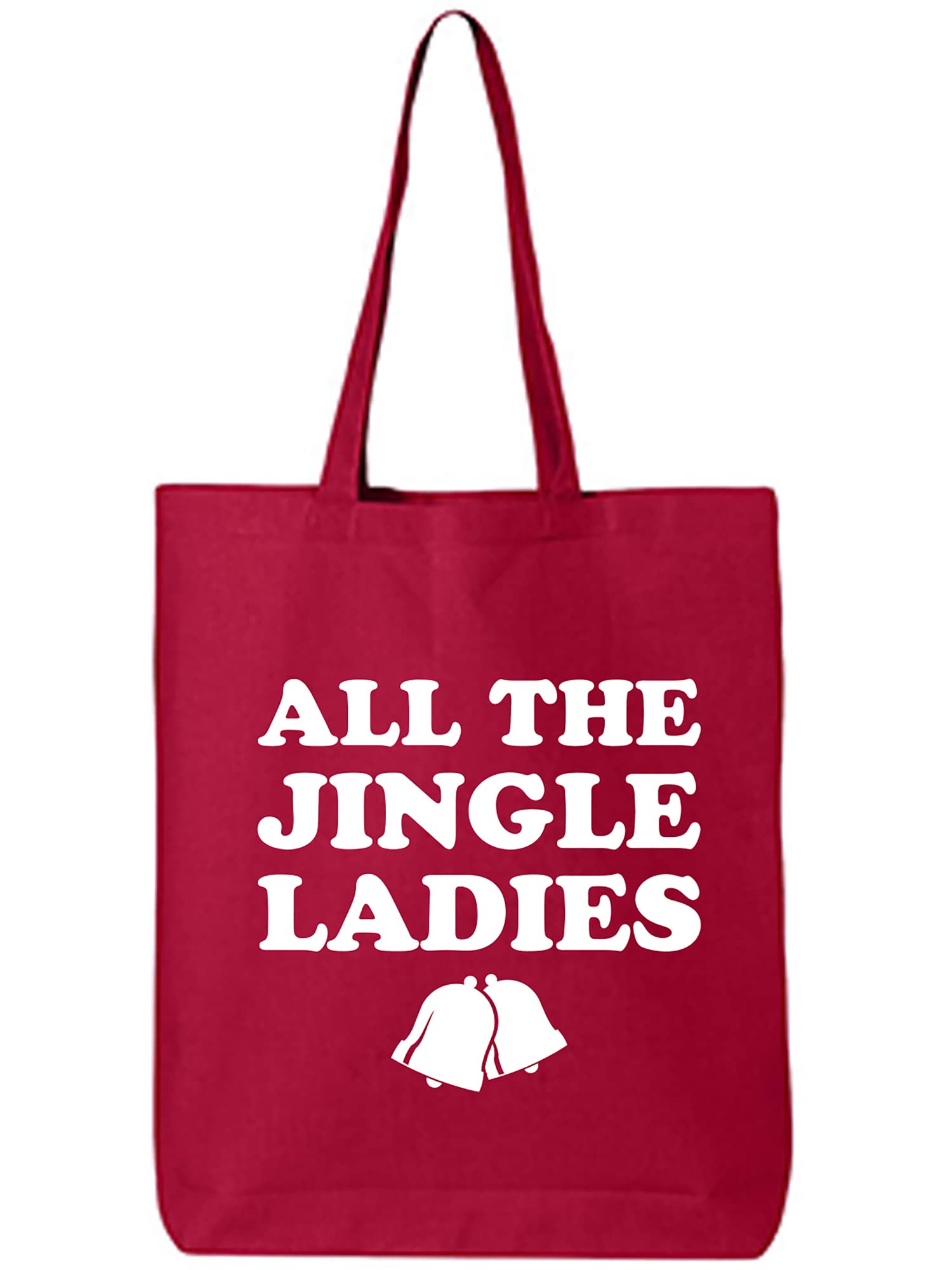 All The Jingle Ladies Cotton Canvas Tote Bag, Red, One Size