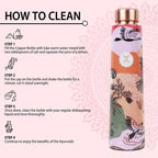 MERCAPE Pure Copper Water Bottle 900 ml with Artistic Printed Design | Jointless Construction | Leak-Resistant Screw Cap | Reusable Copper Bottle for Home, Office, Gym & Travel
