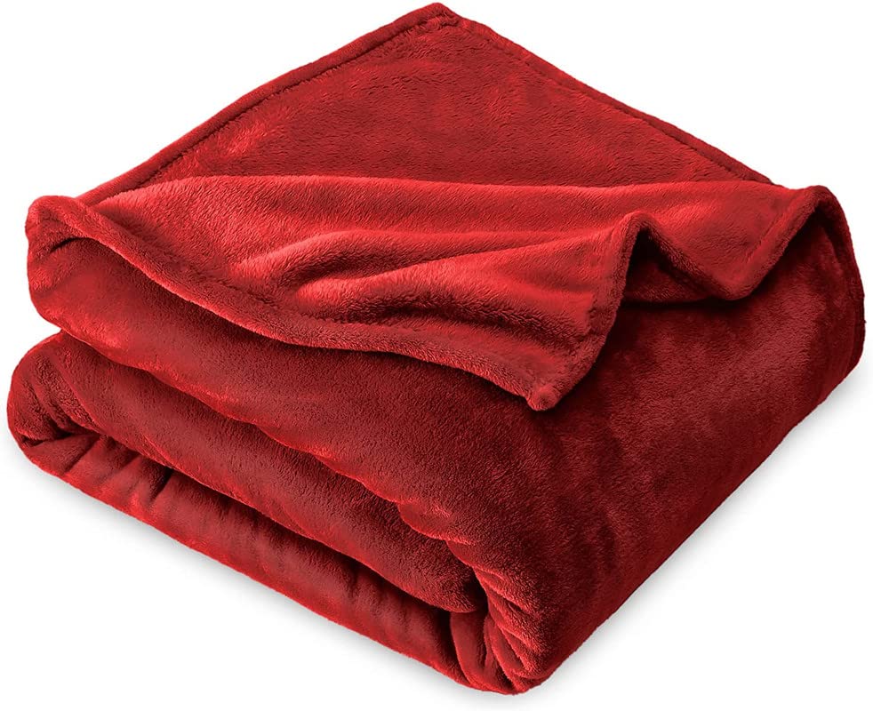 BSB HOME® Premium Plush Single Blanket | 300 GSM Lightweight Cozy Soft for Bed, Sofa, Couch, Travel & Camping| 150x220 cm or 60X86 inches | Maroon Kafalo
