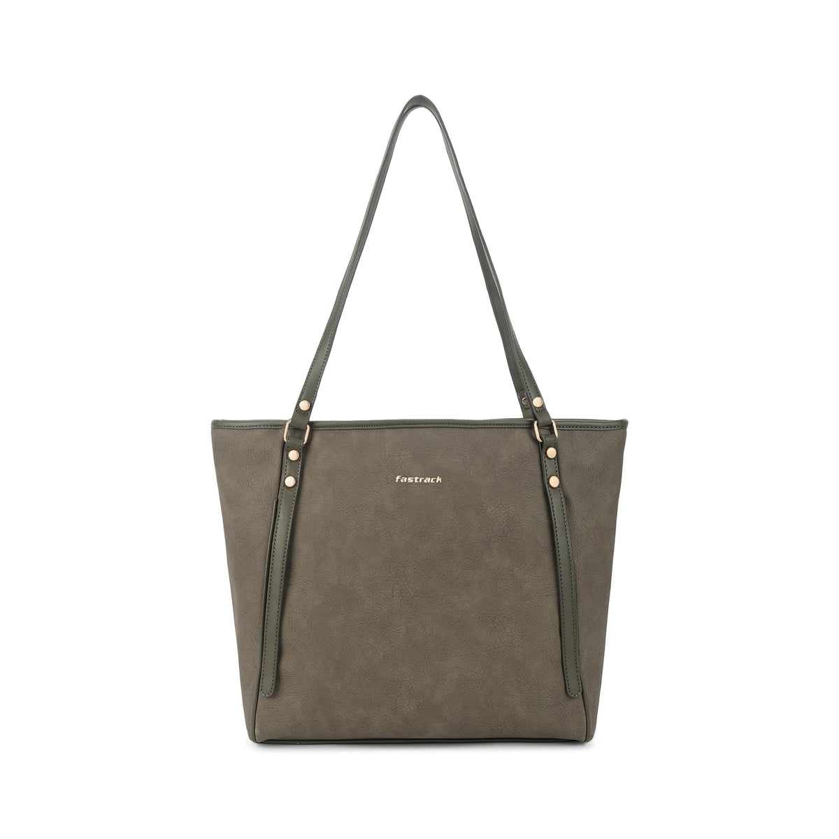 Fastrack Casual Laptop Tote Bag For Girls, Large Size With A Zipper Closure And Padded Laptop Compartment, Compatible With Laptops Up To 14 Inches, Double Handle Bag, Olive