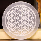 TREE MAISON CORONATING HOMES Selenite Crystal Charging Plate | 3 Inch Approx | Selenite Plate to Charge Reiki Crystal | Pack of 1
