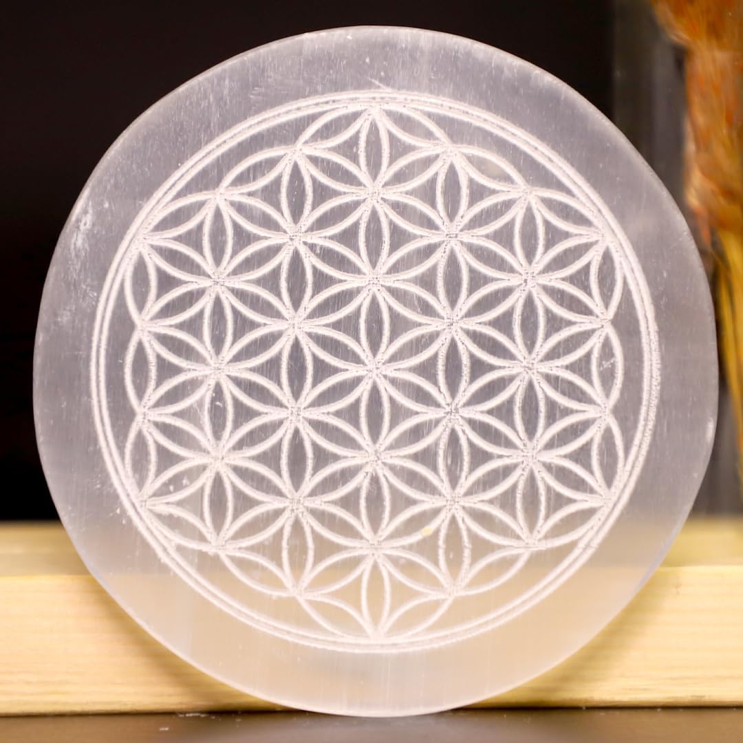 TREE MAISON CORONATING HOMES Selenite Crystal Charging Plate | 3 Inch Approx | Selenite Plate to Charge Reiki Crystal | Pack of 1