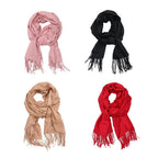 ELBME Womens Long Large Soft Silky Pashmina Shawl Wrap Scarf in Solid Colors Khaki
