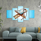 VIBECRAFTS The Holy Book Quran Sharif 5 Pieces Premium Wall Painting For Home|Office|Living Room|Gift (PTVC5Pcs1_5511)