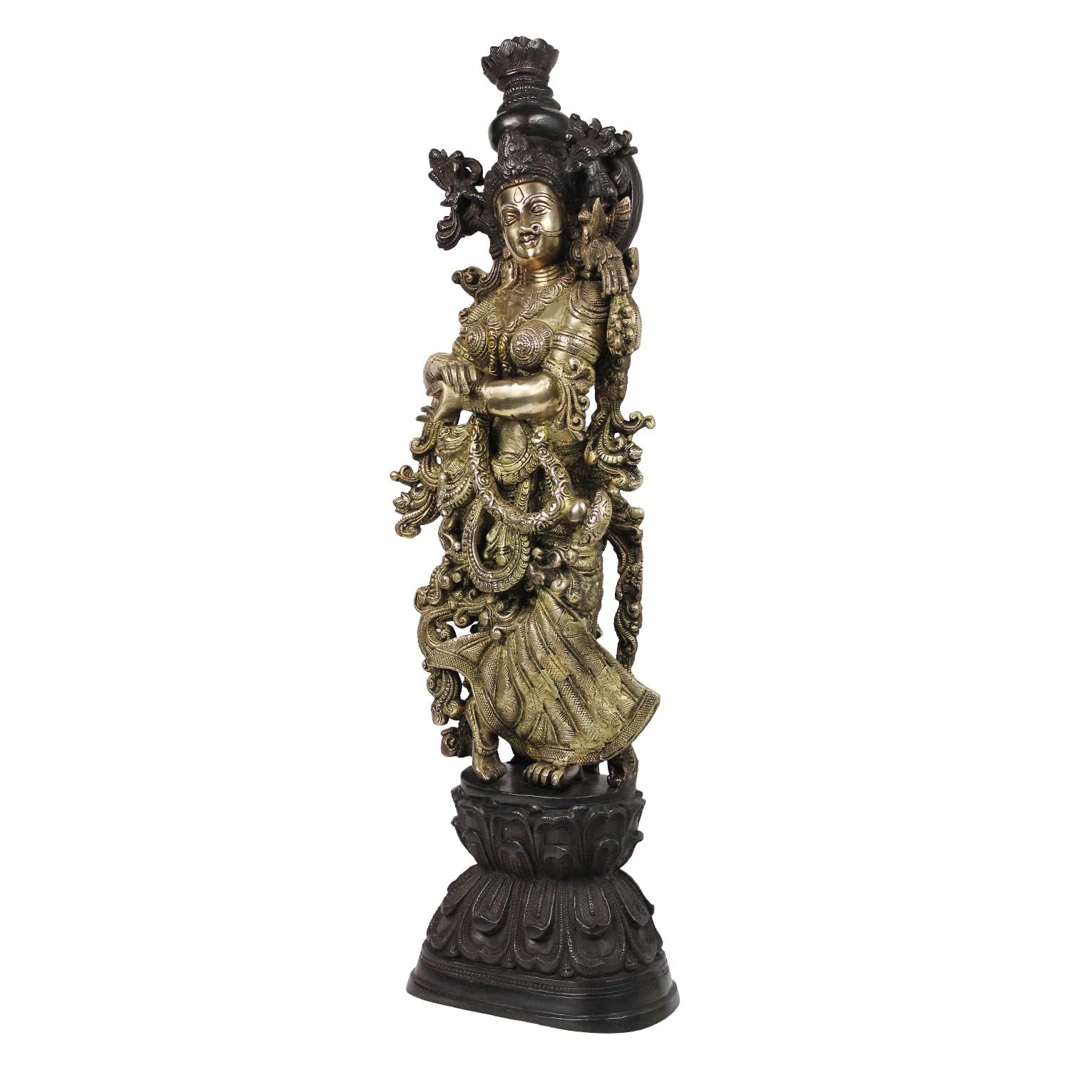 SVARUP Brass Radha Murti in Multicolor Height 29 Inch