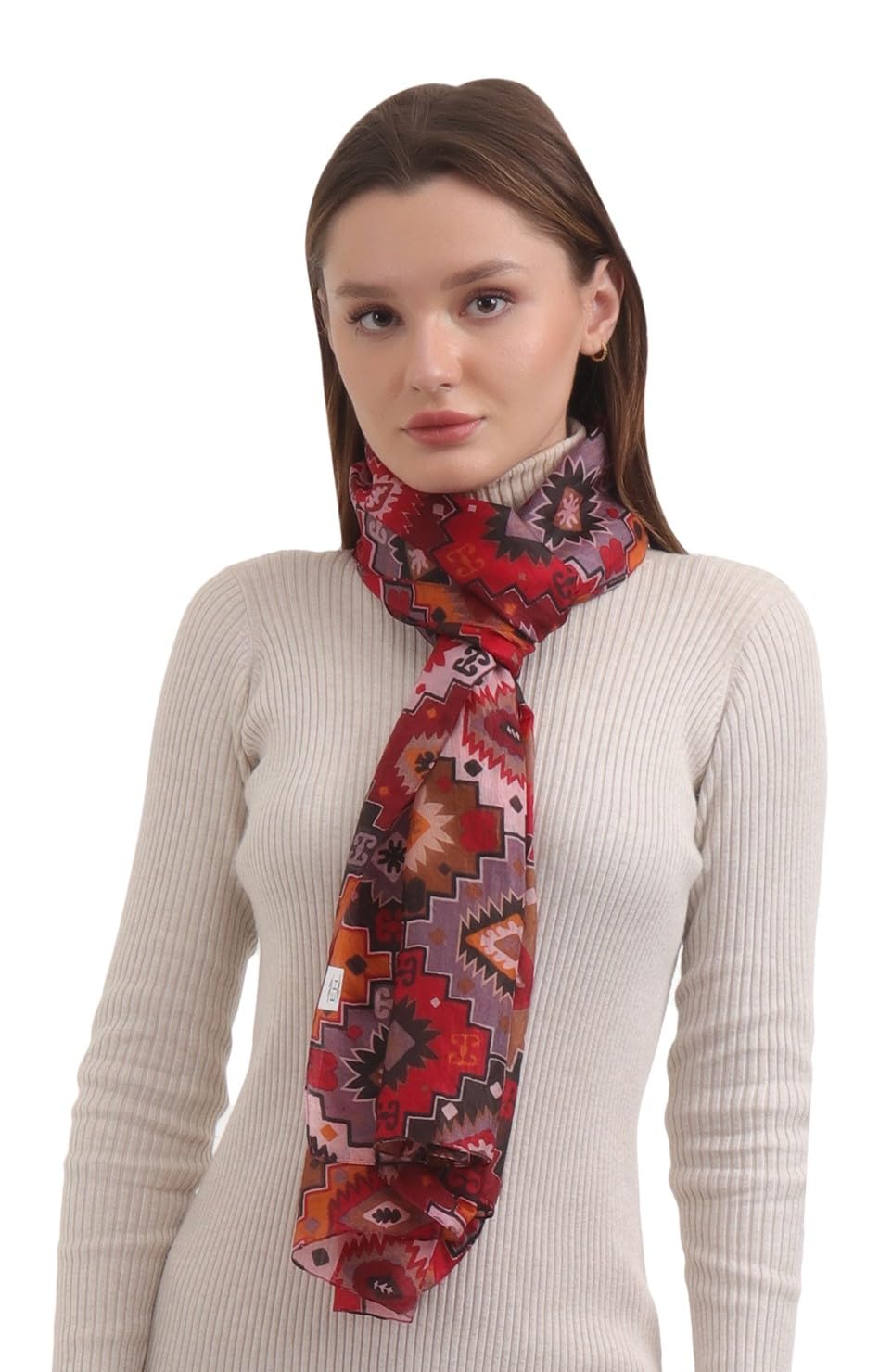 EH 100% Pure Mulberry Silk Scarf for Women, head scarf, neck scarf, hair scarf, digital printed long (22 X 72) (MC 24)