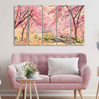 VIBECRAFTS Homcraft Cherry Blossom Tree Premium Wall Painting Set of Five Pieces For Home|Office|Living Room|Gift (PTVC5Pcs4_8641)
