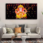 VIBECRAFTS Canvas Paintings for Living Room Drawing Room Ganesha Sculpture Canvas Wall Painting Fitted With Wooden Frame for Home | Office | Gift (PTVCH_2410)