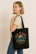 THE SACK CO. Canvas Tote Bags for Women with Zip, College Bag for Girls, 100% Organic Cotton Tote Bag for Shopping, Travel & beach bags for women