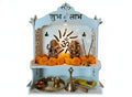 Mandir Temple for Home, Office and Shop,Size (H-15 inch, L-9.5 inch, W-13.5 inch) | Wall Hanging | Free Standing | 6mm Thick Double Laminated Board with spot Light and 5 feet Cable