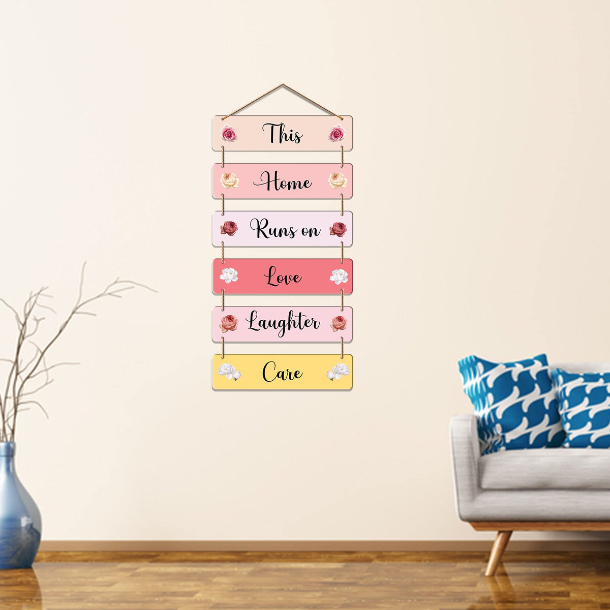 Artvibes Decorative Wall Hanging Wooden Art Decoration Item For Living Room | Bedroom | Home Decor | Gifts | Quotes Decor Item | Wall Art For Hall | Mdf Wall Decoration, Set Of 6 (WH_3211N)