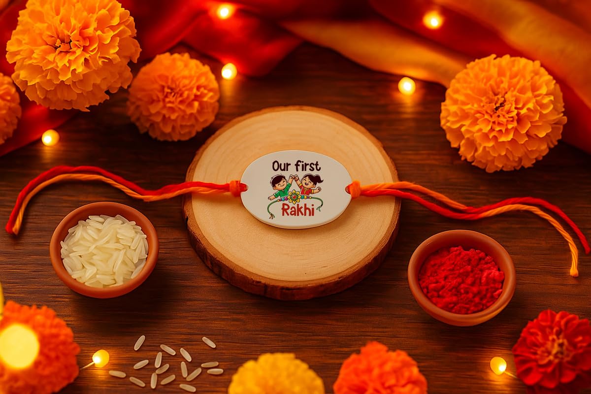 Raavi colors Newborn Rakhi – Gift Boxed Rakhi for Baby Brother
