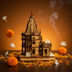 eXme Ujjain Mahakaleshwar Wooden Temple Model – Idel for House Decor Gift and Sprituality Pooja Mandir, Office and Shop