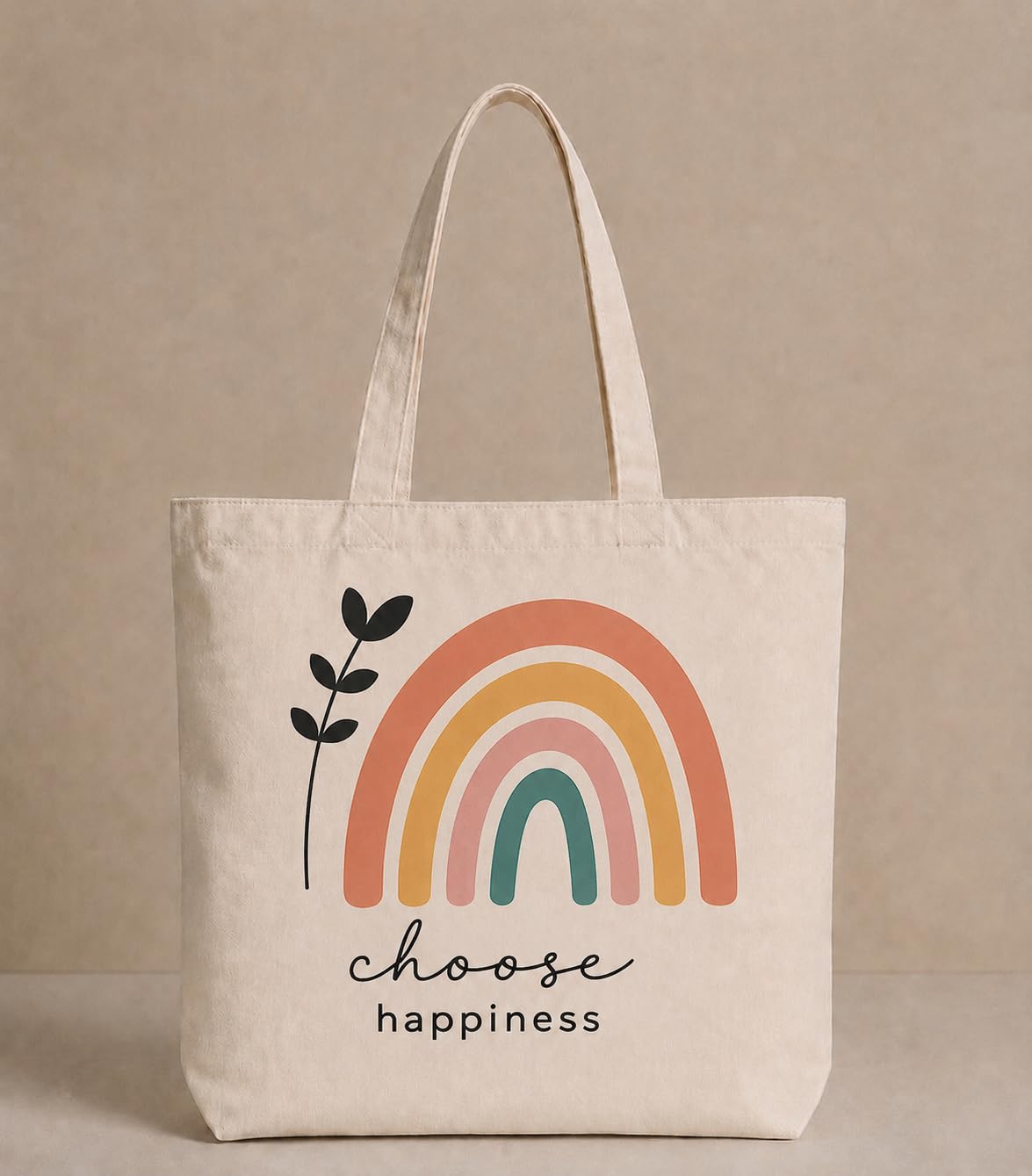 Supadaa Large Canvas Tote Bag For Women With Zipper Premium Cotton Shoulder Handbag Reusable Shopping Office College Travel Beach Grocery Bag (Rainbow)