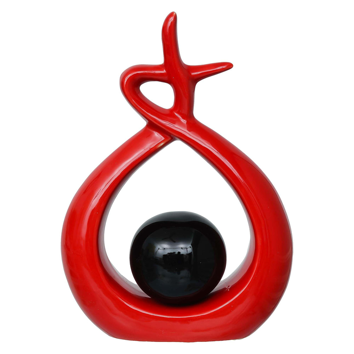 eCraftIndia Creative Modern Spiral Decorative Statue Showpiece (Black Red) | Home Decoration Items for Living Room Bedroom Hall Office Table| Home Decor Gifts for Birthday Housewarming New Year