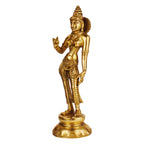 ARTVARKO Brass Devi Uma Parvati Maa Standing Murti Idol for Home Pooja Temple for Prosperity and Good Luck 10 Inches.