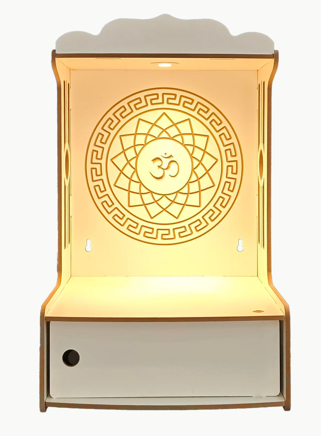 Alpine Willow Temple for Home with Door (Height-20 inches) I Puja Mandir for Home with Doors I Pooja mandir with Door I Wooden Temple I Laddoo Gopal mandir I Devghar I Pooja Unit I Pooja ghar