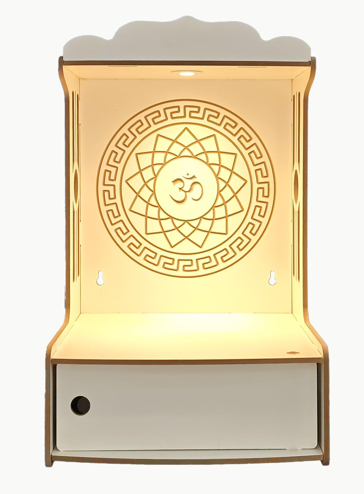 Alpine Willow Temple for Home with Door (Height-20 inches) I Puja Mandir for Home with Doors I Pooja mandir with Door I Wooden Temple I Laddoo Gopal mandir I Devghar I Pooja Unit I Pooja ghar