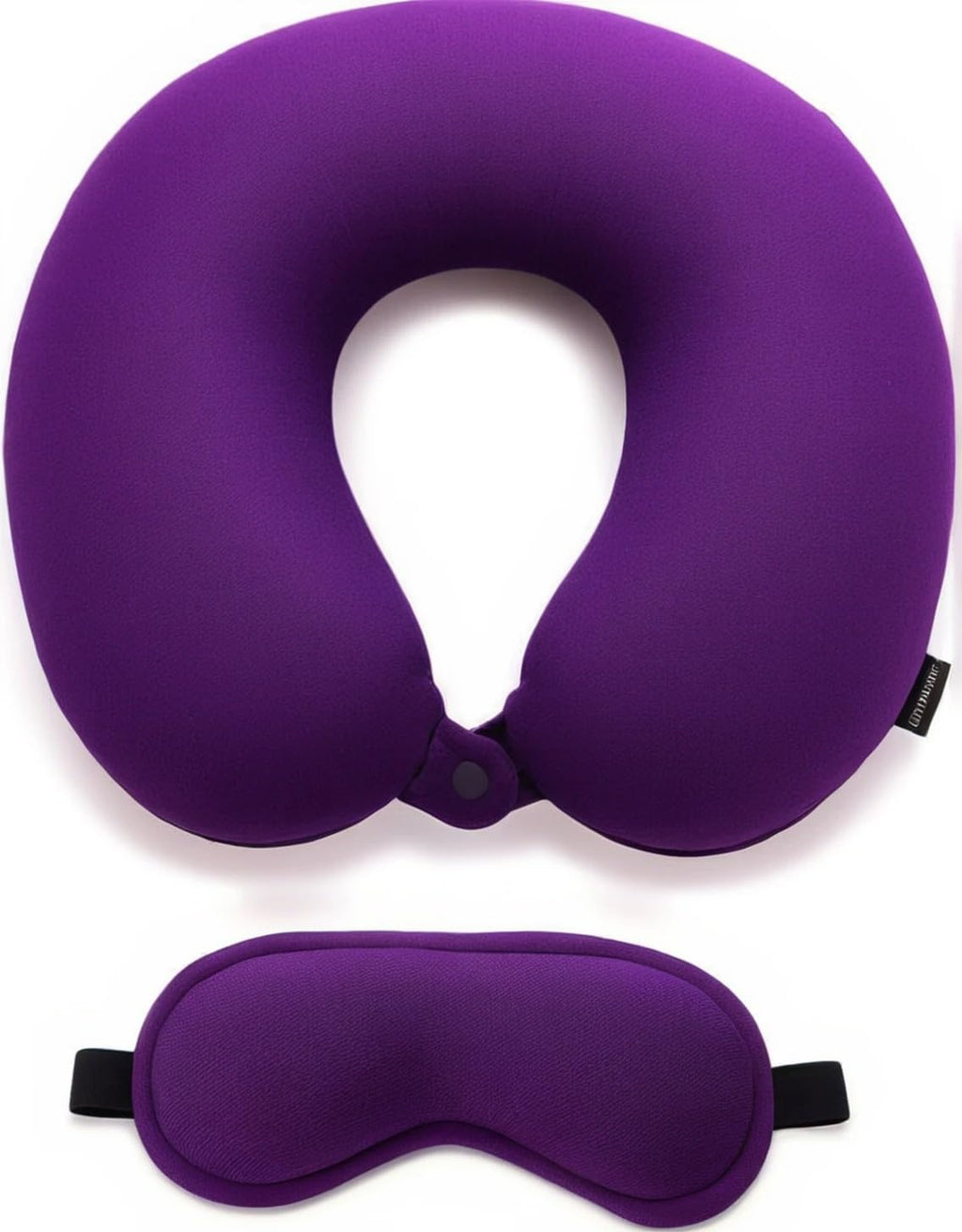 Restify Premium Memory Foam Travel Neck Pillow with Eye Mask | Soft Velvet U Shape Neck Support Cushion for Flight, Airplane, Car & Office Travel | Portable Pillow for Men & Women | Maroon