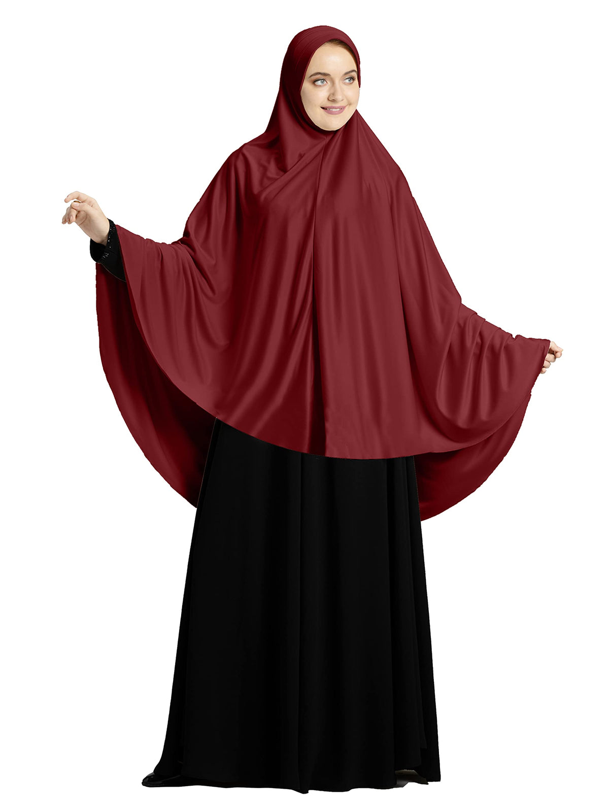 Mehar Hijab's Modest Women's Long Hijab iCRA Feel Good Fabric ZAKIA (D Maroon, X-Large)