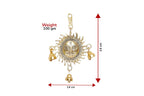 KridayKraft Metal Wall Hanging Lord Sun with Bells Suraj Idol Surya Sculpture Murti Statue Vastu Decorative Showpiece for Living Room Bedroom Wall Décor Rishing Sun Face with Bells Wall Art