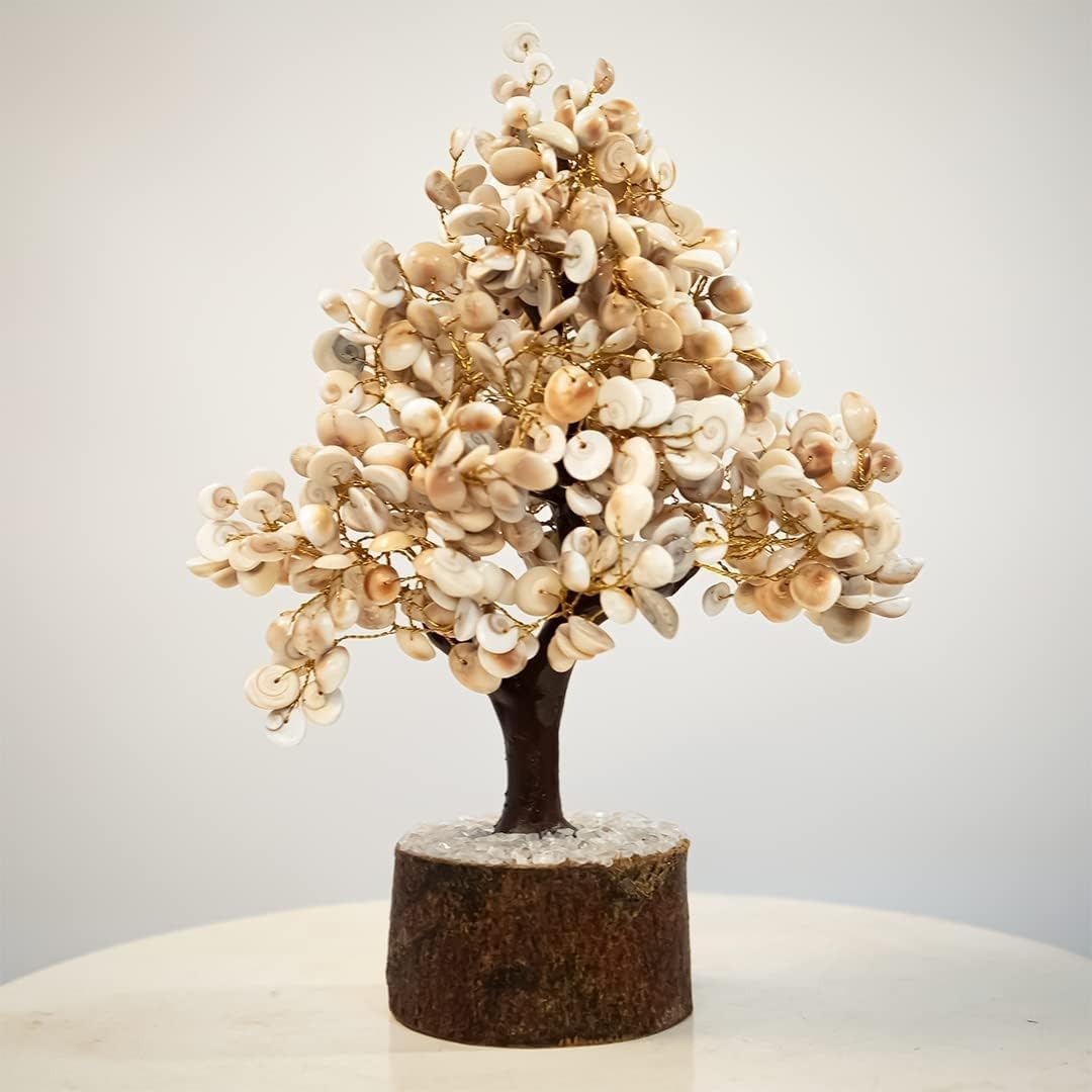 WAVES INDIA Gomti Chakra Tree with 300 Beads Large Size, Original Gomti Chakra Money Tree, Vastu Feng Shui Home Office Decor, Wealth Luck Tree, Spiritual Decorative Showpiece Gift