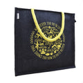 JUTEKA Yoga Print Eco Friendly Jute Bag for Shopping, Lunch, Tiffin, Office, Grocery with Zip Closure and Padded Cotton Handles…