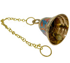 DSH Brass Hanging Bells for Puja Room Decoration Items Hanging Bell for Mandir Temple Decor Ghanti for Mandir. (Blue, H-4.5 Inch)