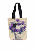 THE SACK CO. Large Canvas Tote Bag for Women, Tote Handbags for Women with Zipper & for College, Shopping, Office (tsc-Cat-pur-nws-hb-001)