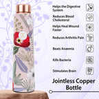 MERCAPE® Pure Copper Water Bottle 900 ml with Leak Proof Lid | Multi Color Floral Printed Designer Tamba Bottle for Home, Office, Gym & Travel | BPA Free Reusable Water Bottle for Daily Use