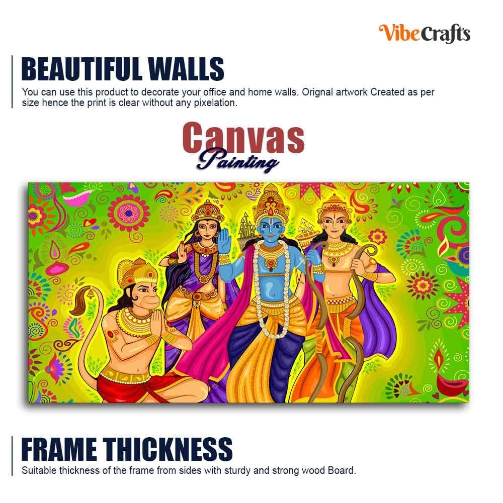 VIBECRAFTS Canvas Paintings for Living Room Drawing Room Hindu s Canvas Wall Painting Fitted With Wooden Frame For Home | Office | Living Room | Gift (PTVCH_2451N)